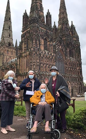 Residents from The Spires outside Lichfield Cathedral