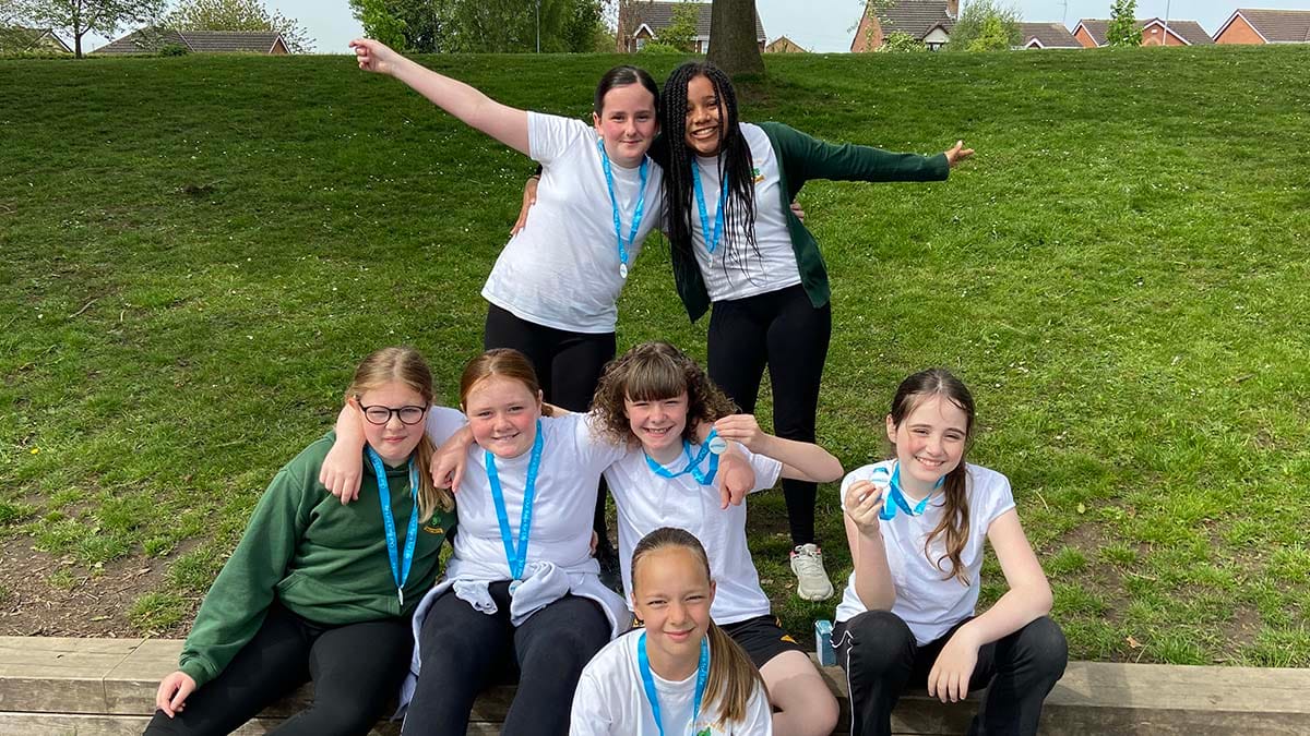 Some of the Holly Grove pupils who took part in the fundraising run