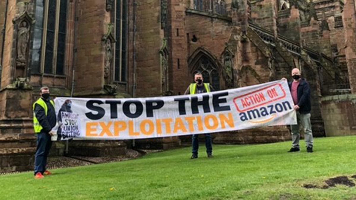 Campaigners outside Lichfield Cathedral