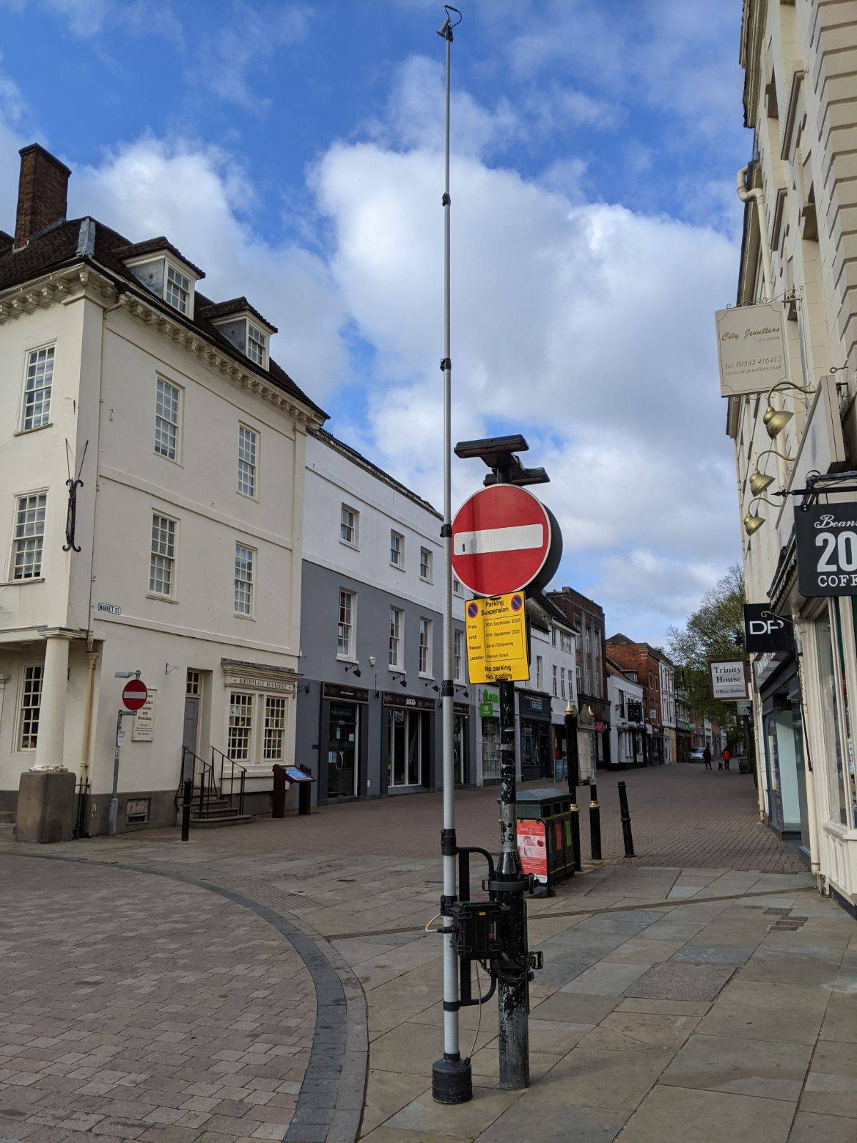 One of the cameras installed in Lichfield city centre