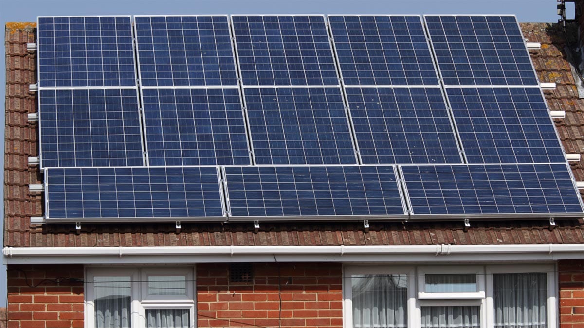 Solar panels on a house