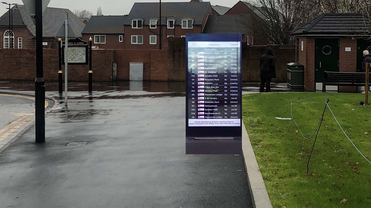 A mock-up of one of the new digital displays