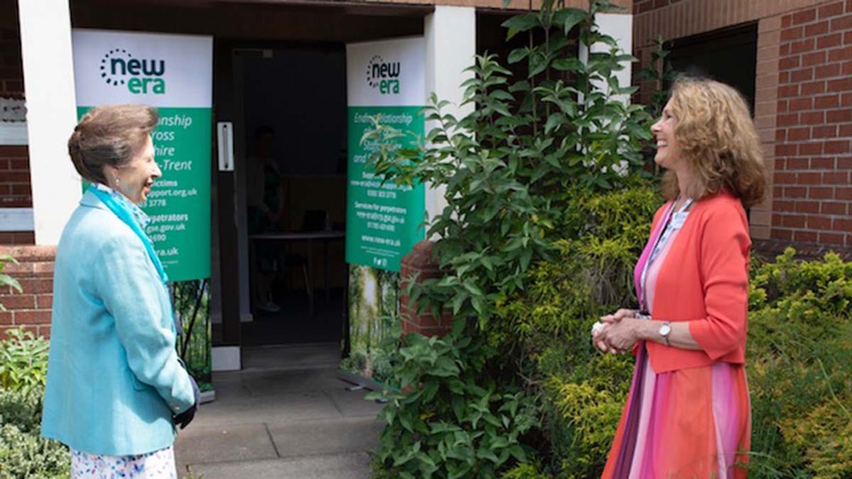 Emma Tennant, Victim Support’s communications officer for New Era welcoming HRH The Princess Royal