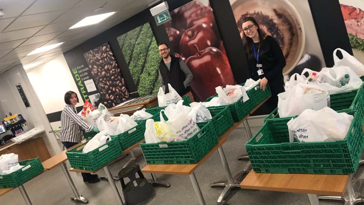 Shopping being bagged up for vulnerable residents
