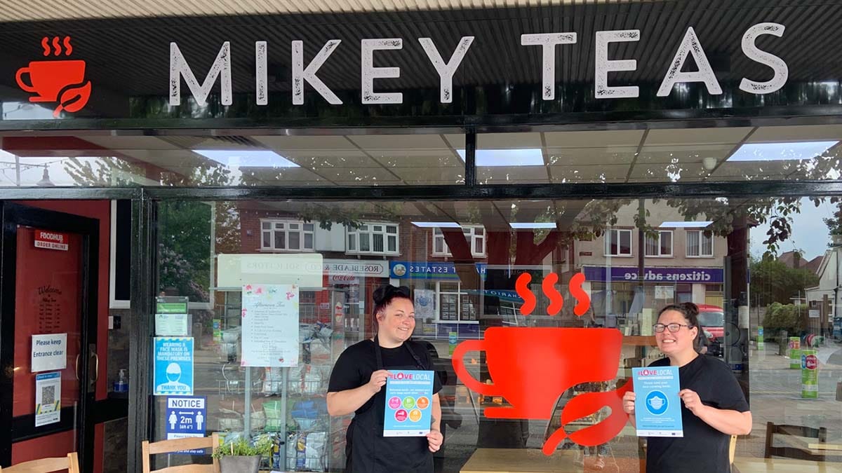 Tammy Law and Louise Taylor outside Mikey Teas