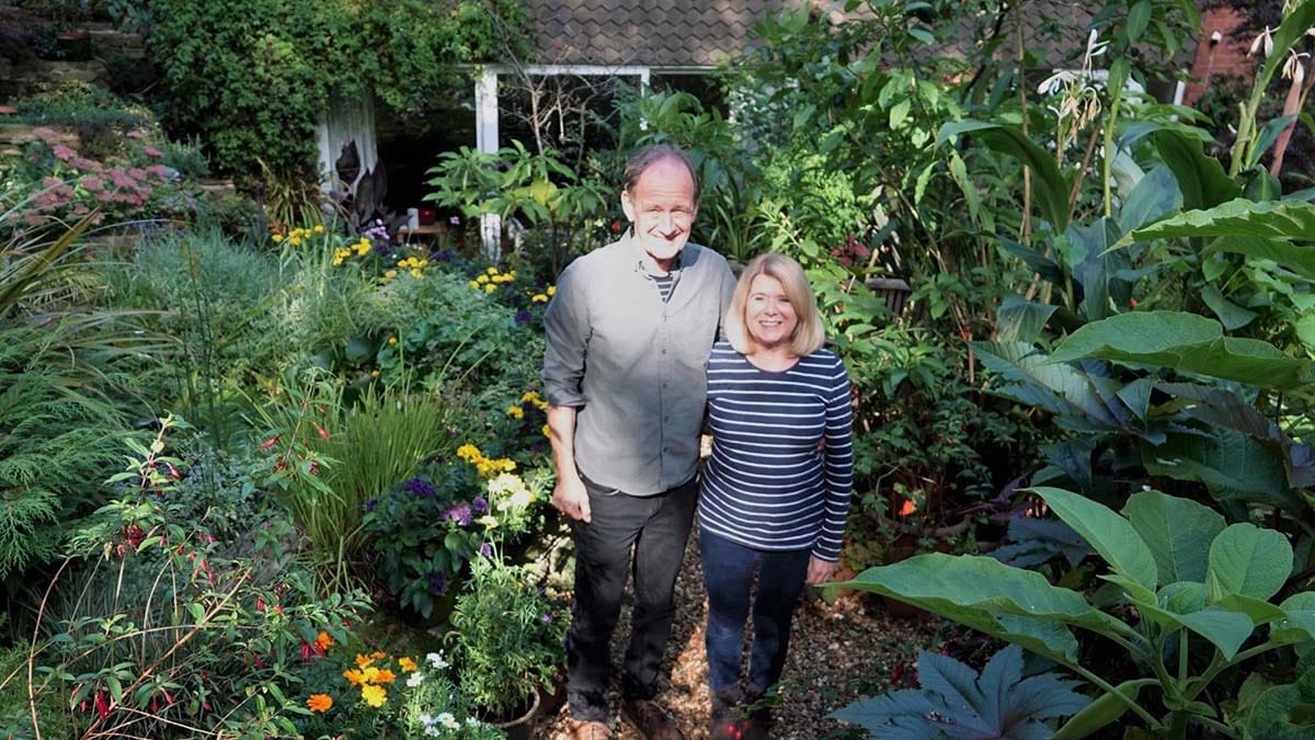 Nigel and Mary Lawson in their award-winning Whittington garden