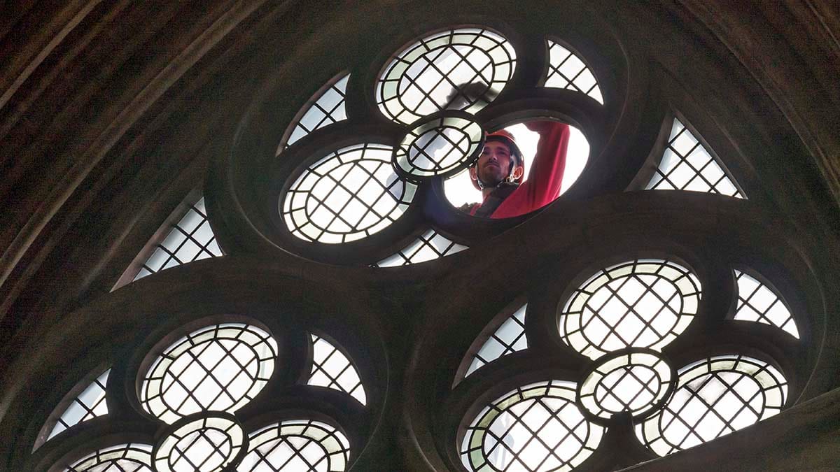 Repairs being carried out on windows at Lichfield Cathedral