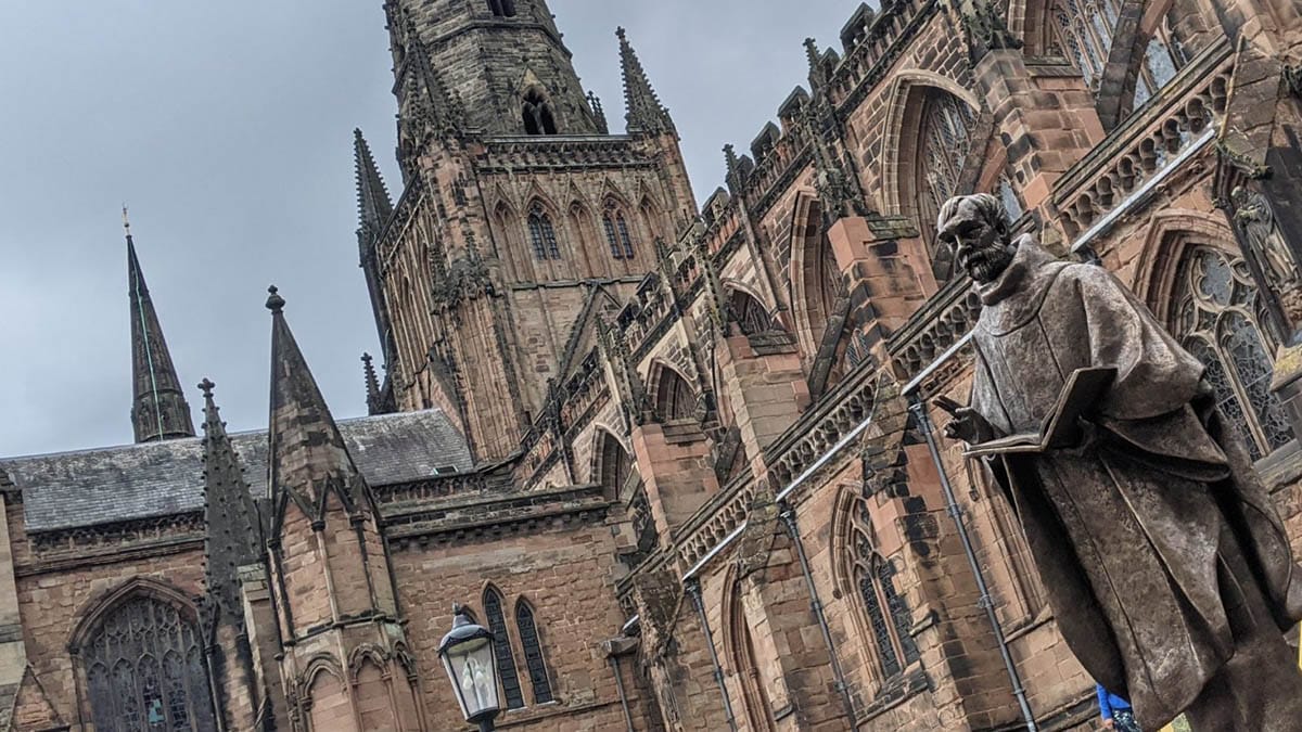 The St Chad statue at Lichfield Cathedral