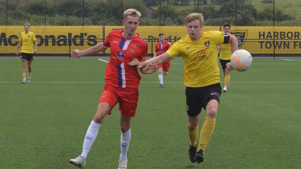 Action from Chasetown's trip to Harborough Town. Picture: Paul Mullins