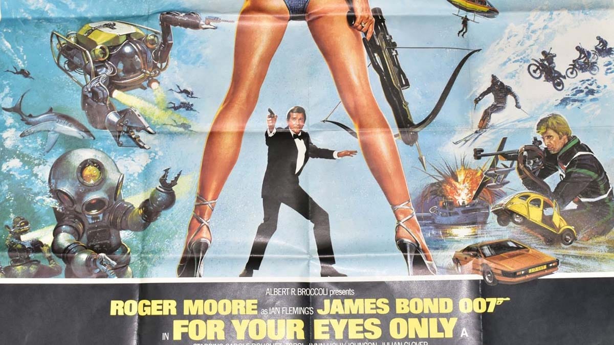 The For Your Eyes Only cinema poster going up for auction in Lichfield