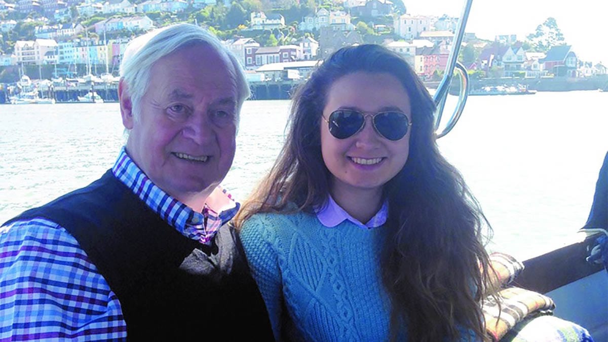 Martha Davis with her grandfather Alan Bird