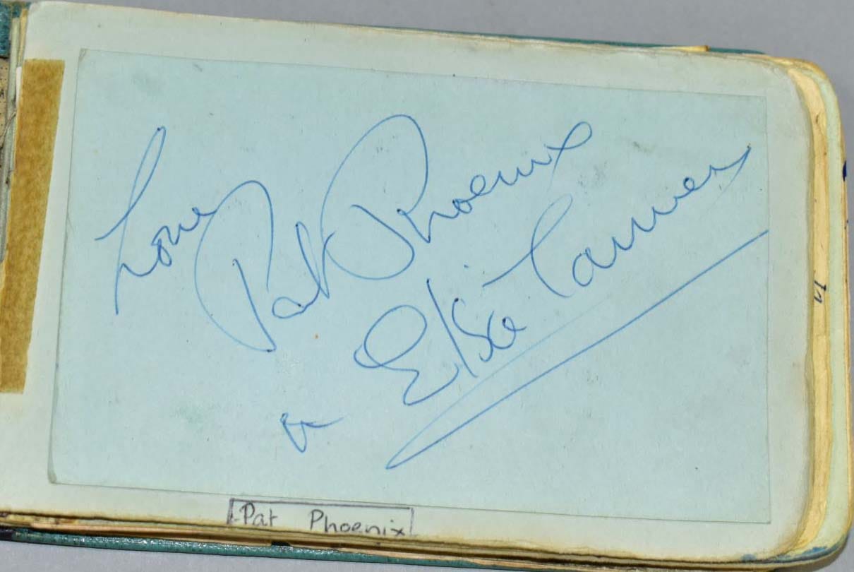 Pat Phoenix's autograph