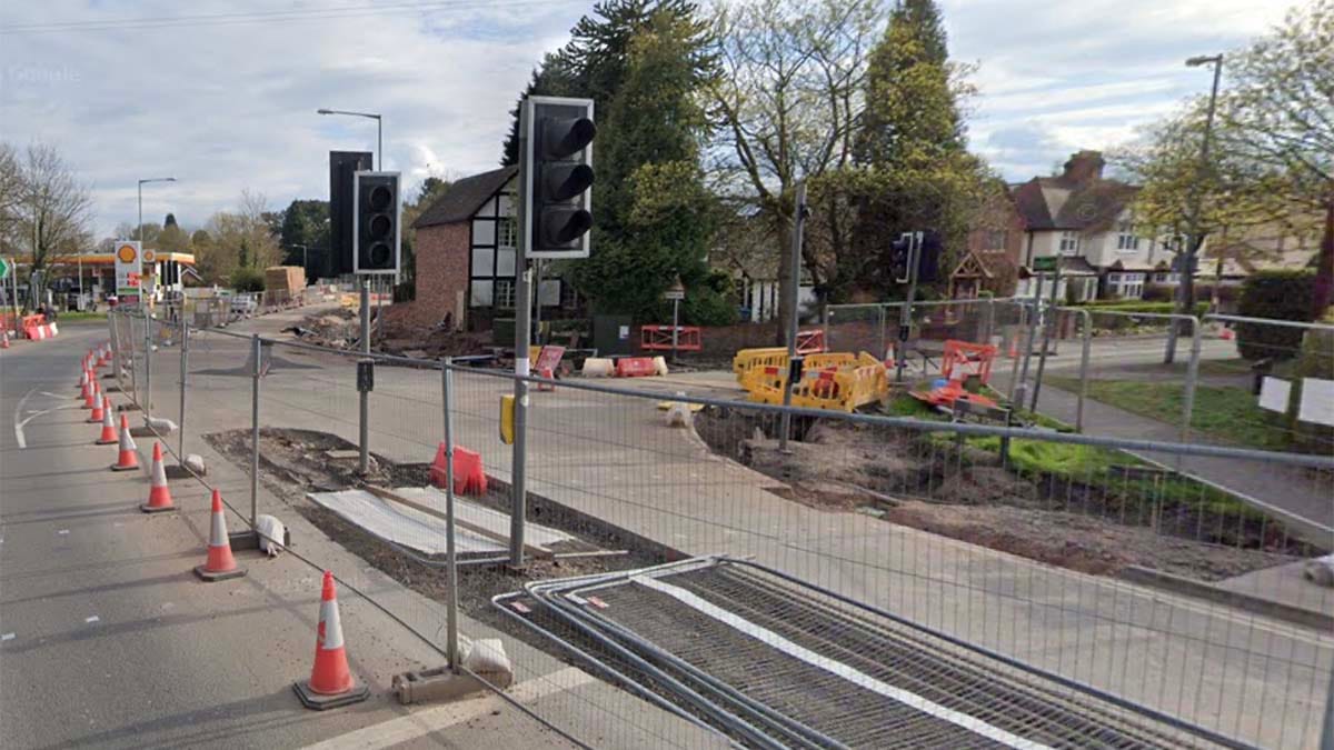 Roadworks taking place at the Shortbutts Lane junction. Picture: Google Streetview
