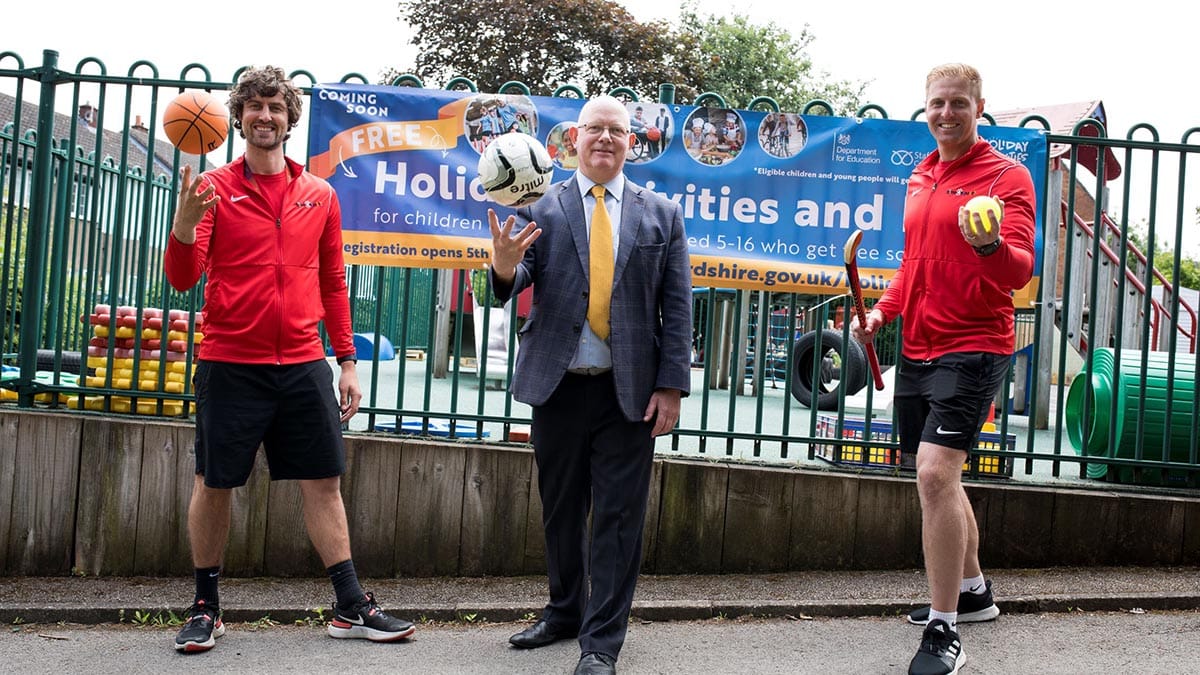 Cllr Mark Sutton (centre) with Wayne Glover and Matt Kelter from Time 4 Sport