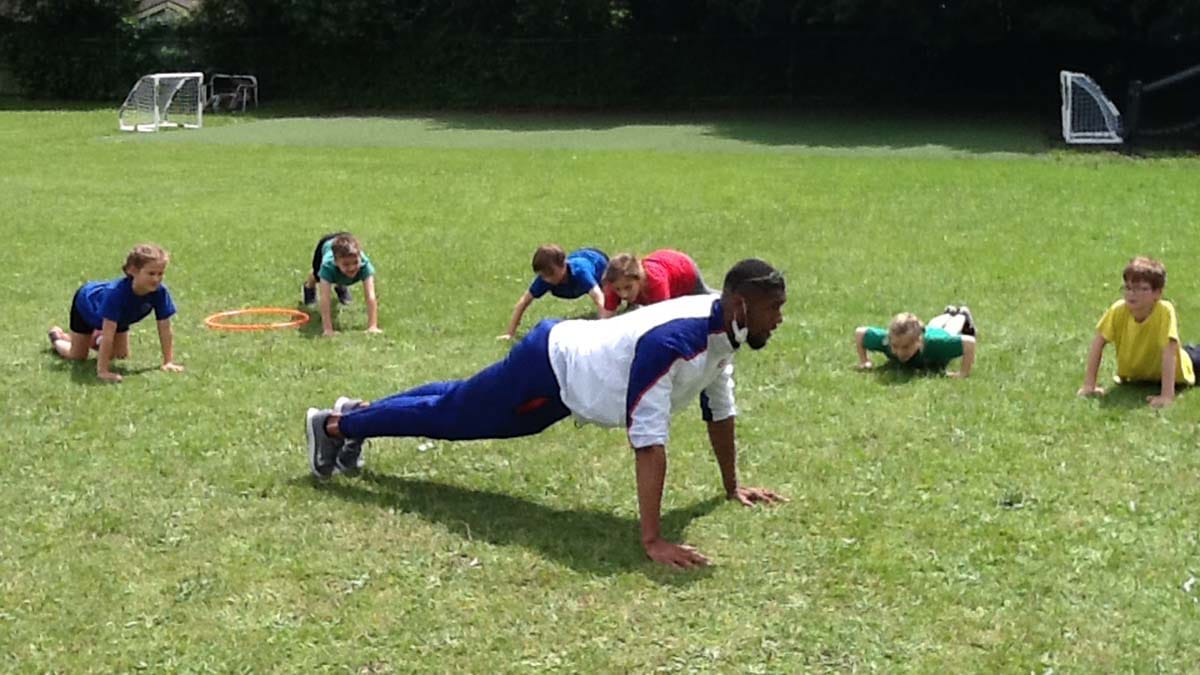 Feron Sayers leading a PE session
