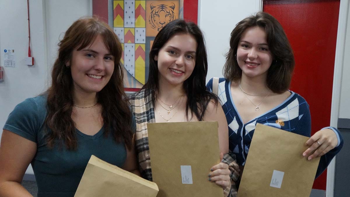 Students at The Friary School receiving their A-Level results