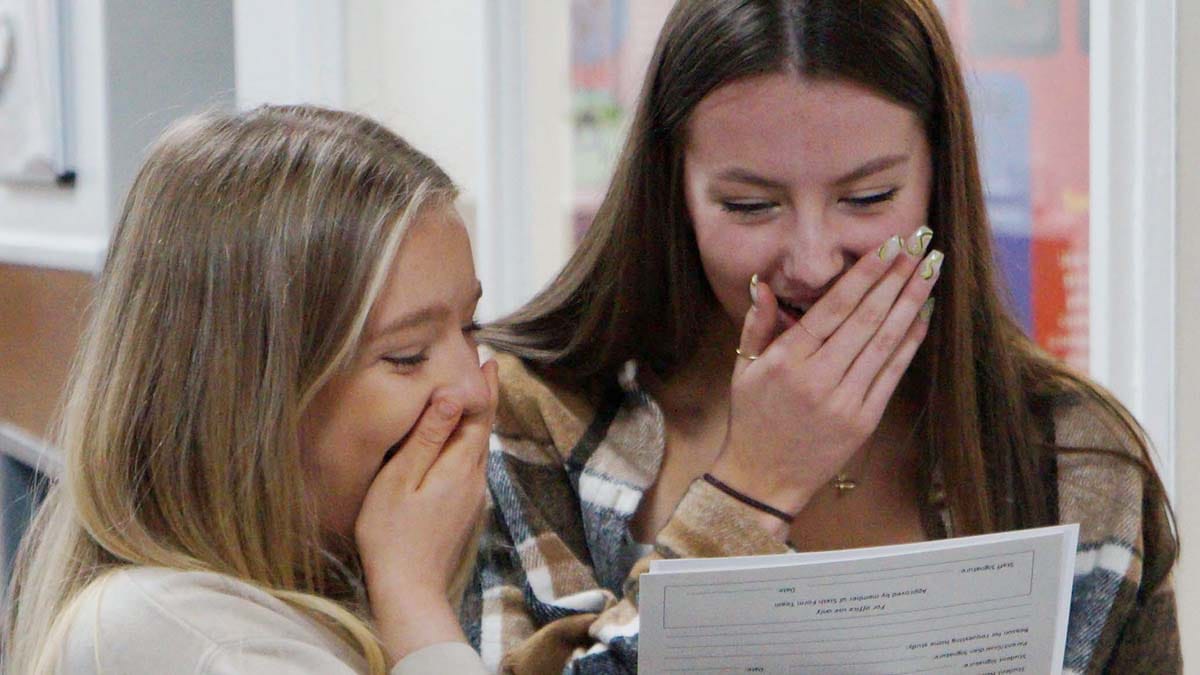 Students at The Friary School receiving their GCSE results