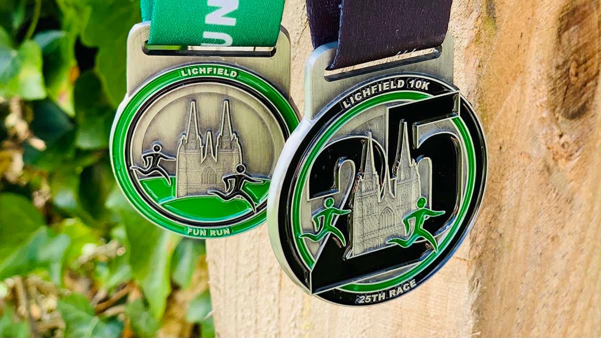 Lichfield 10k 25th anniversary medals