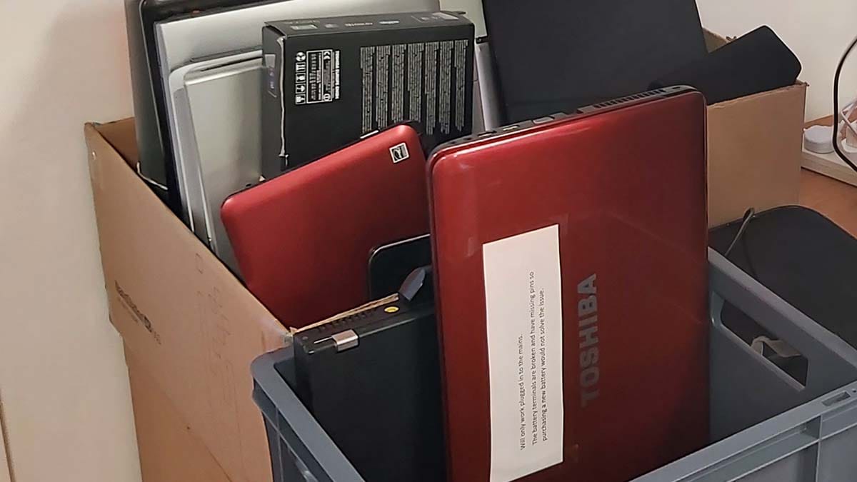 Equipment waiting to be repurposed at First Class Technologies
