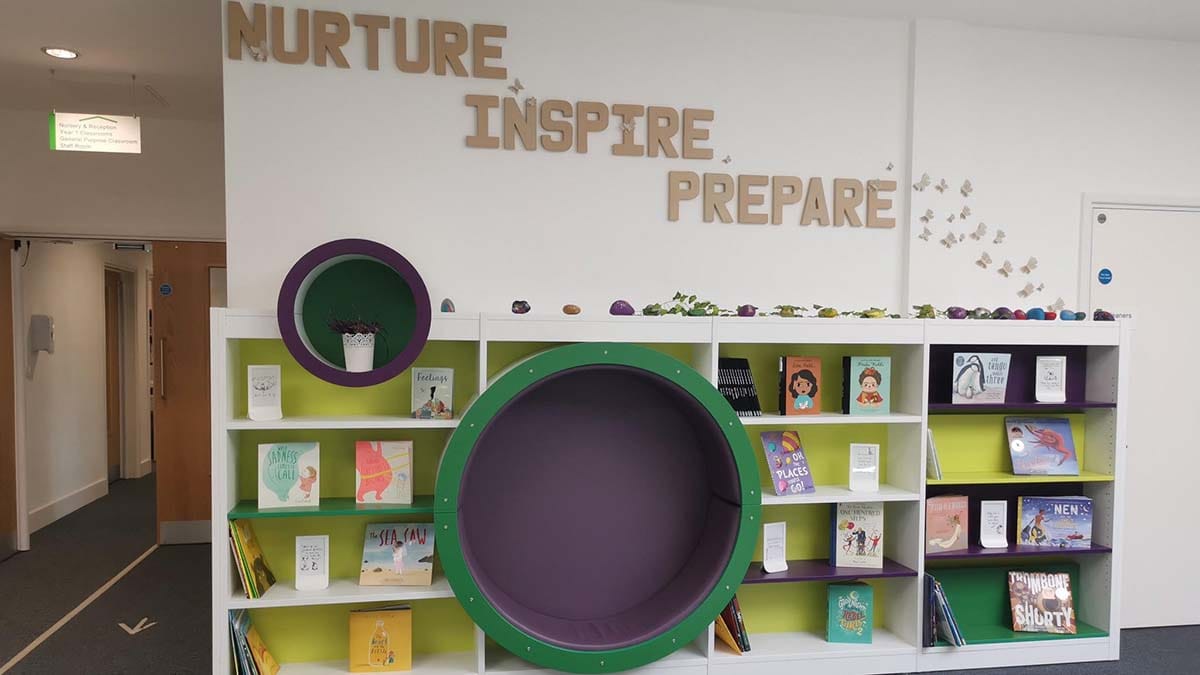 Part of the reading area at Streethay Primary School