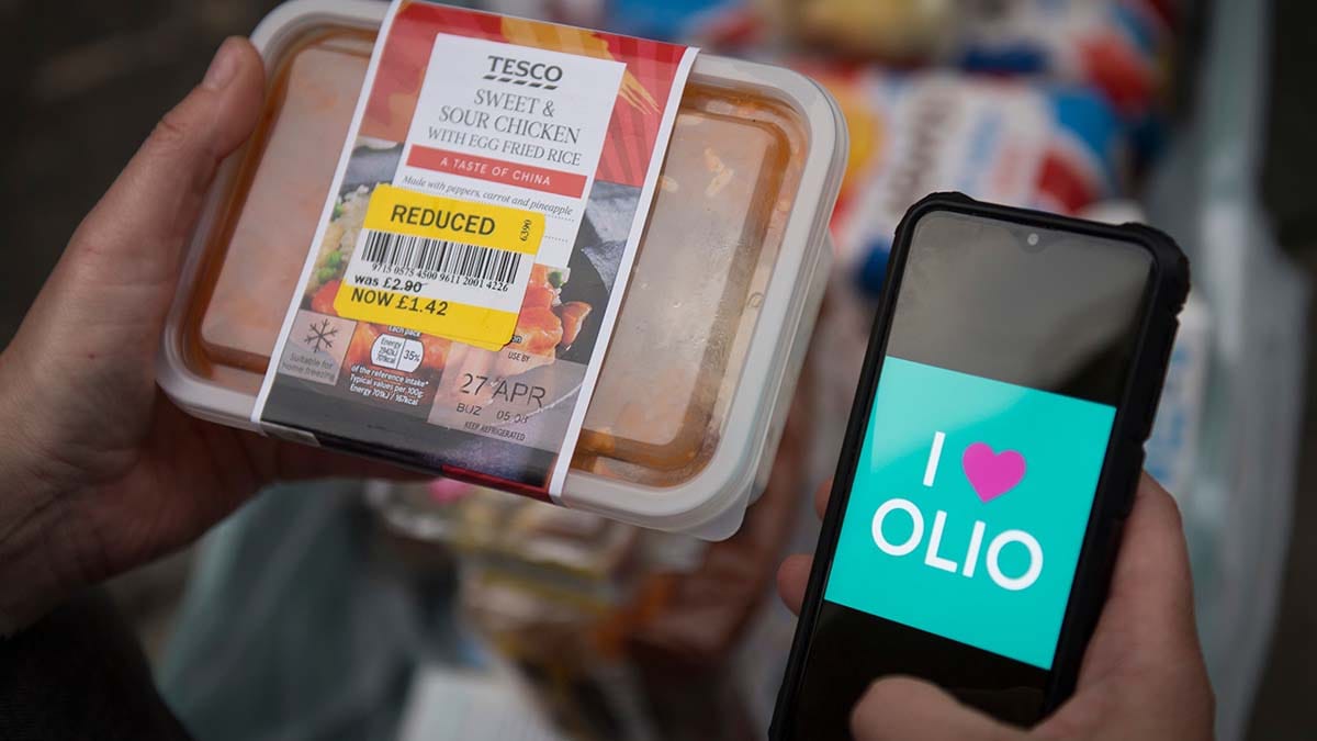 Reduced Tesco food made available via the Olio app