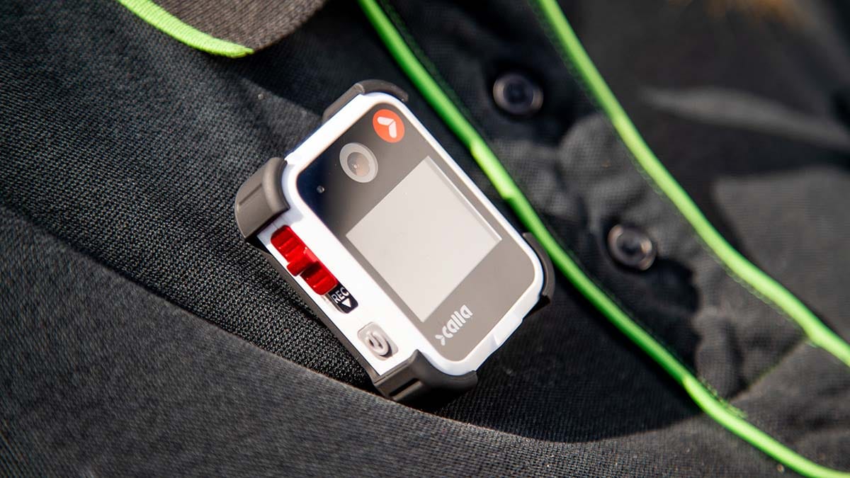 One of the body-worn cameras being used by Central England Co-op staff