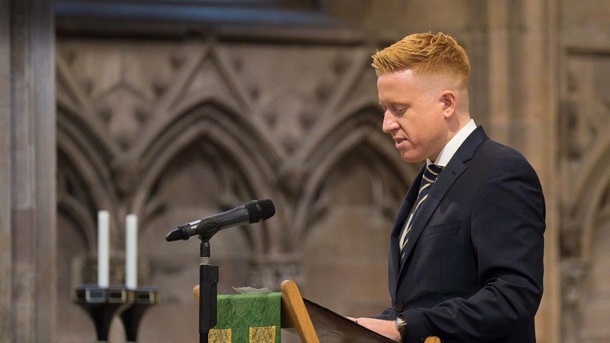 Cllr Doug Pullen speaking at the service. Picture: Lichfield Cathedral Photographers