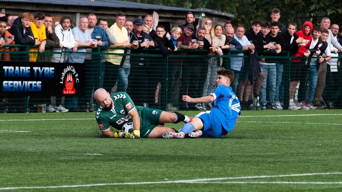 Action from Lichfield City v Nuneaton Borough. Picture James Marson