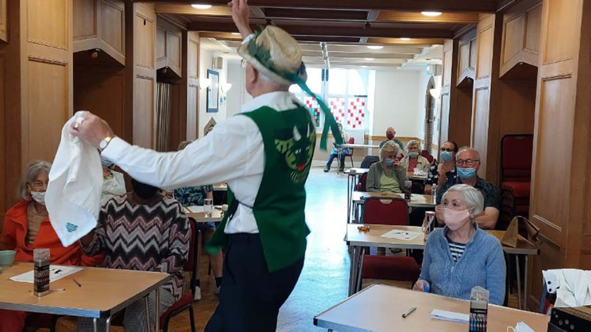 An activity taking place at the Lichfield Memory Cafe