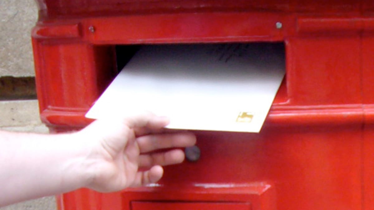 Letter being posted