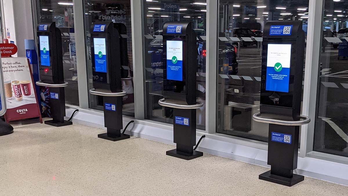 The new parking terminals at Tesco in Lichfield