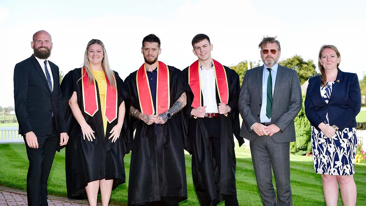 Alun Rogers, Emma Aherne, Martin Pedley, James Miller, Tony Baines and Jenny Johnstone at the ceremony