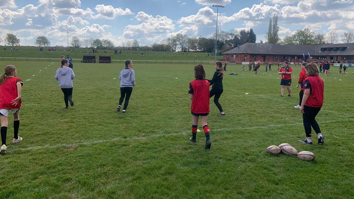 Girls at a rugby training session in Lichfield