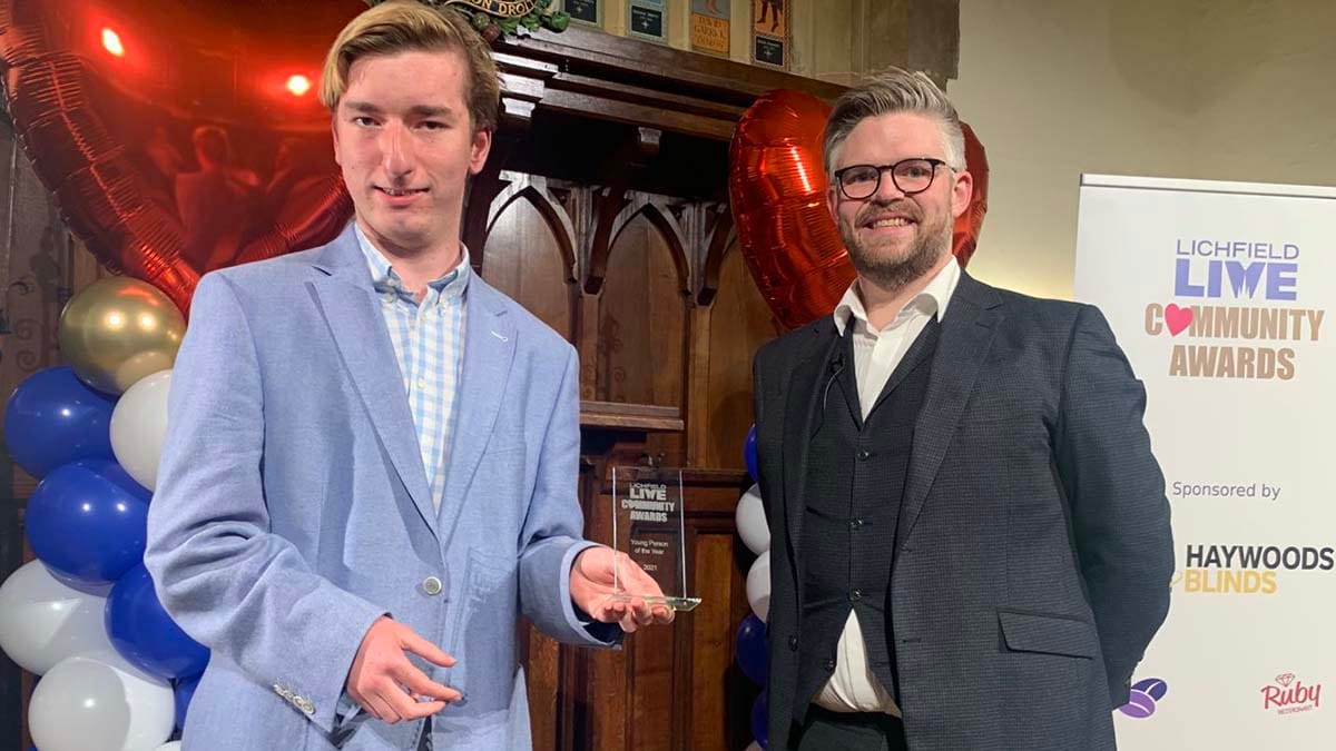 Sebbie Hall with his award
