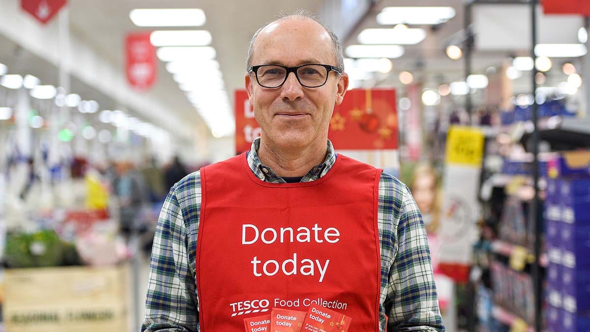 A Tesco Food Collection volunteer