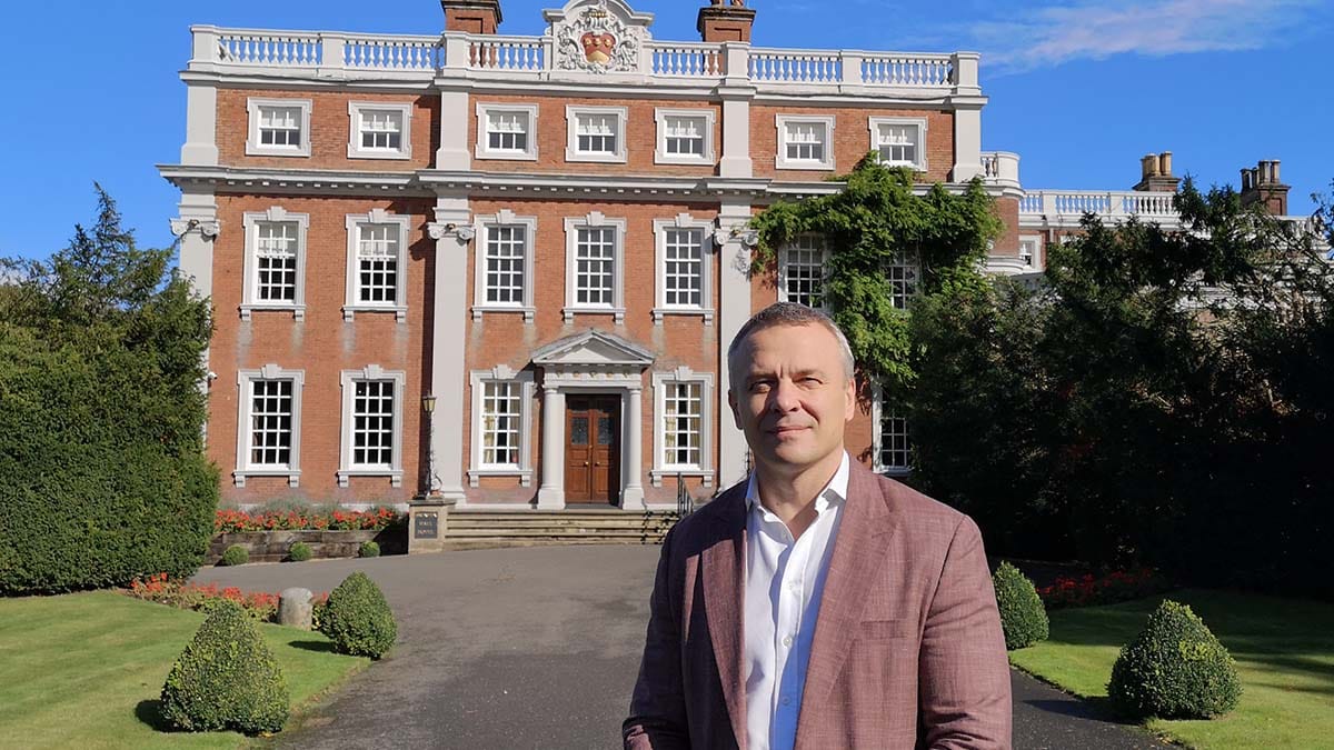 Alexander Petkov outside Swinfen Hall Hotel