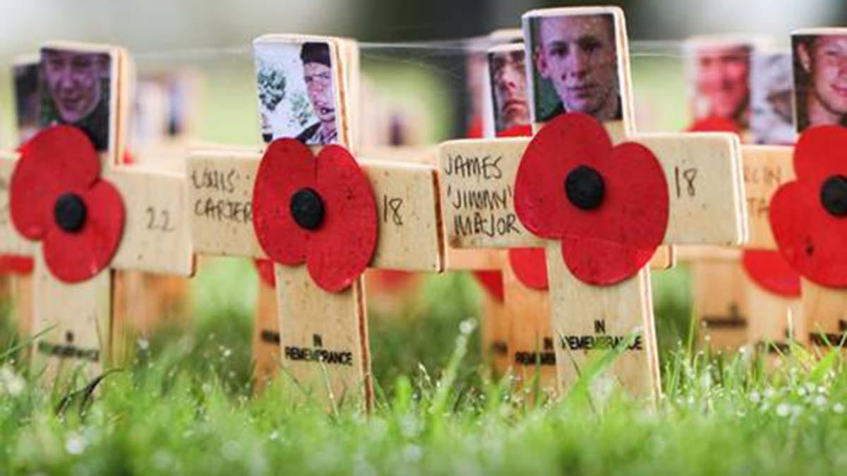 Field of Remembrance tributes. Picture: National Memorial Arboretum