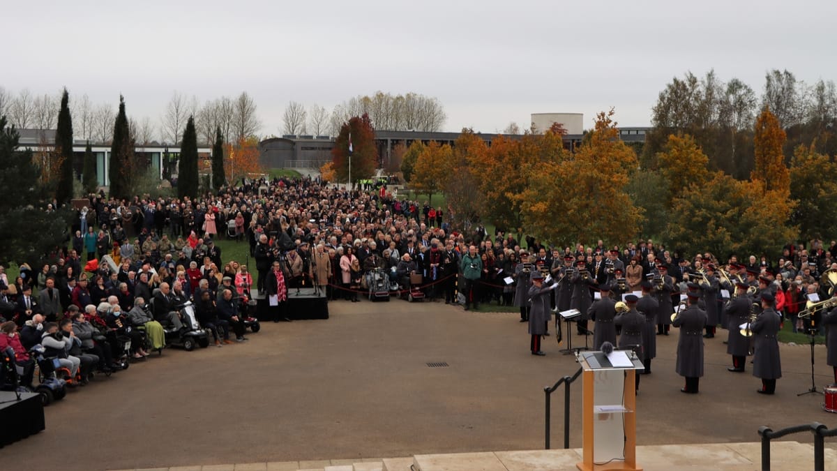 Crowds attending the Remembrance Sunday service. Picture: National Memorial Arboretum