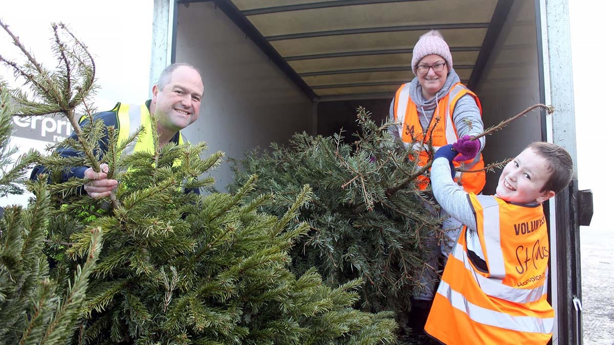 Ian, Julie and Riley Deaves taking part in the TreeCycle fundraiser
