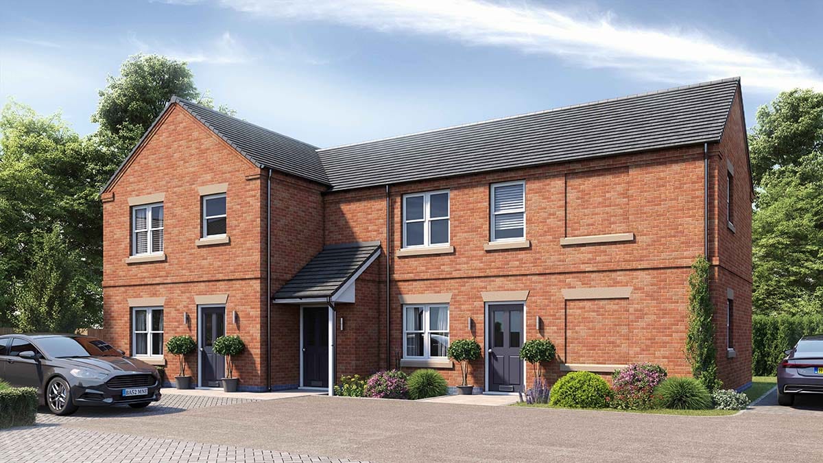 An artist's impression of the properties being built on Chesterfield Road