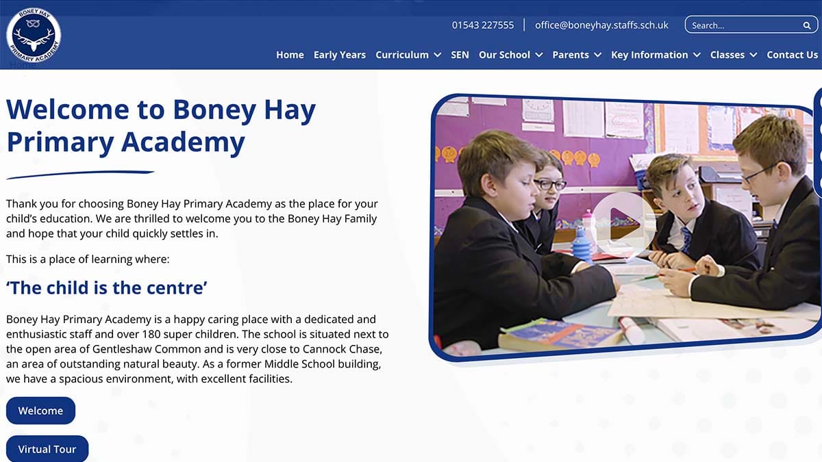The Boney Hay Primary Academy website