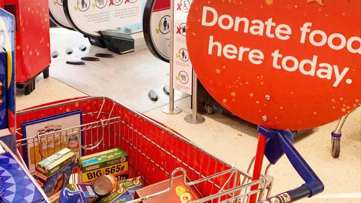 Lichfield Foodbank donation point in Tesco