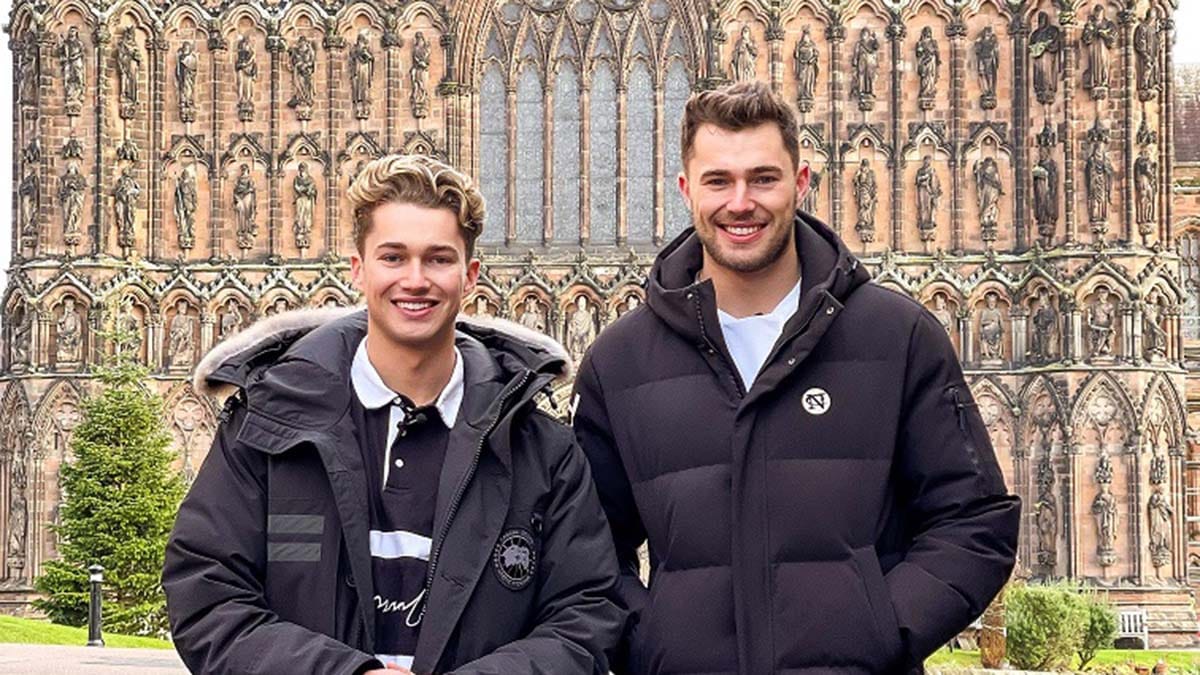 AJ and Curtis Pritchard during their visit to Lichfield