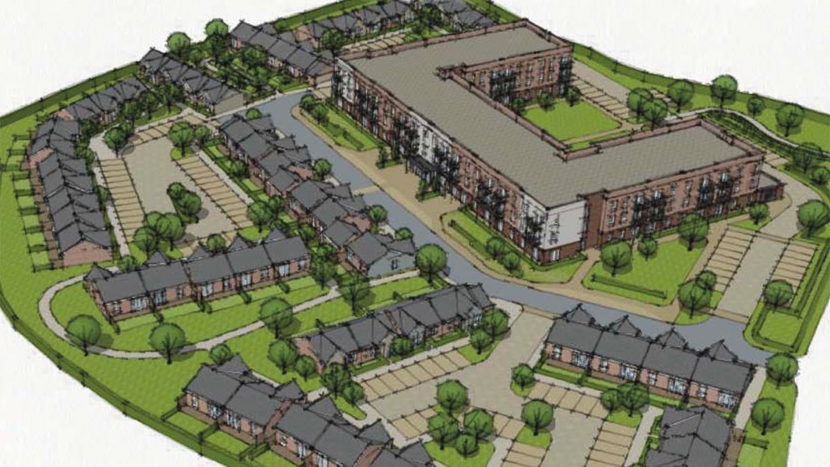 An artist's impression of the new care home village in Streethay