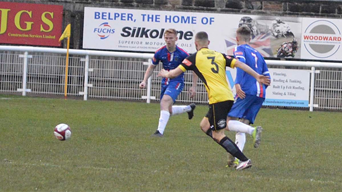 Action from Belper Town v Chasetown FC. Picture: Paul Mullins