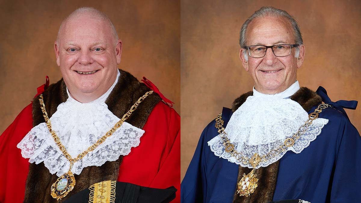 Cllr Robert Yardley, Mayor of Lichfield, and Peter Hitchman, Sheriff of Lichfield