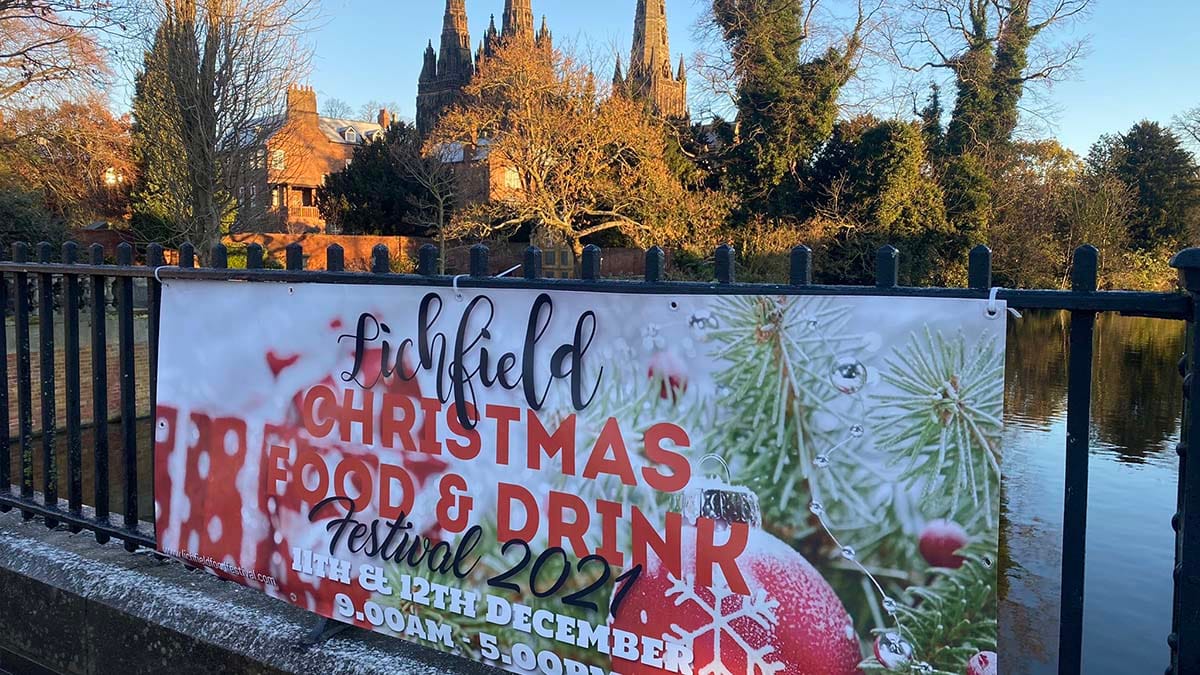 Lichfield Christmas Food and Drink Festival sign