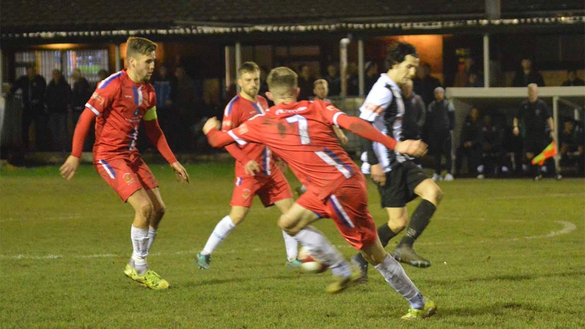Action from Shepshed Dynamo v Chasetown FC. Picture: Louise Yates