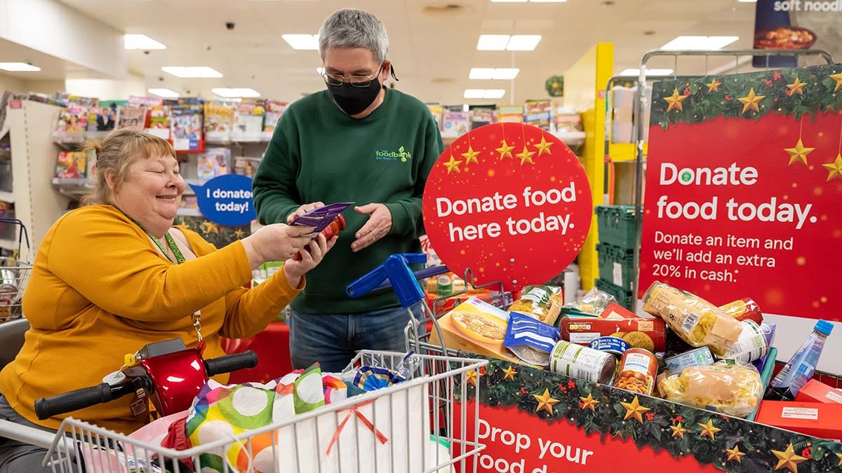 A Tesco food collection point