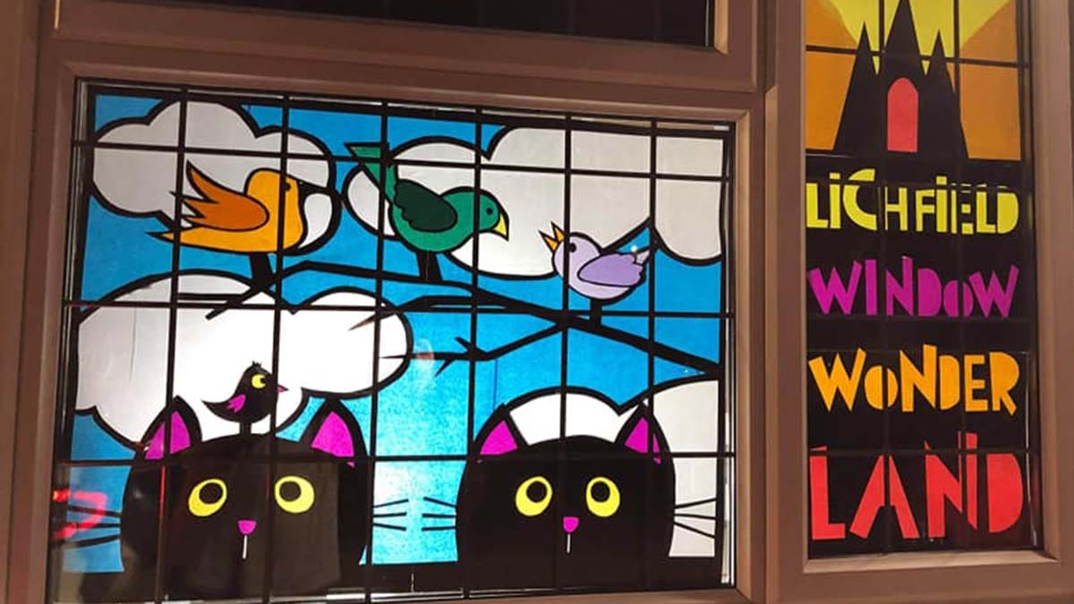 A decorated window in Lichfield